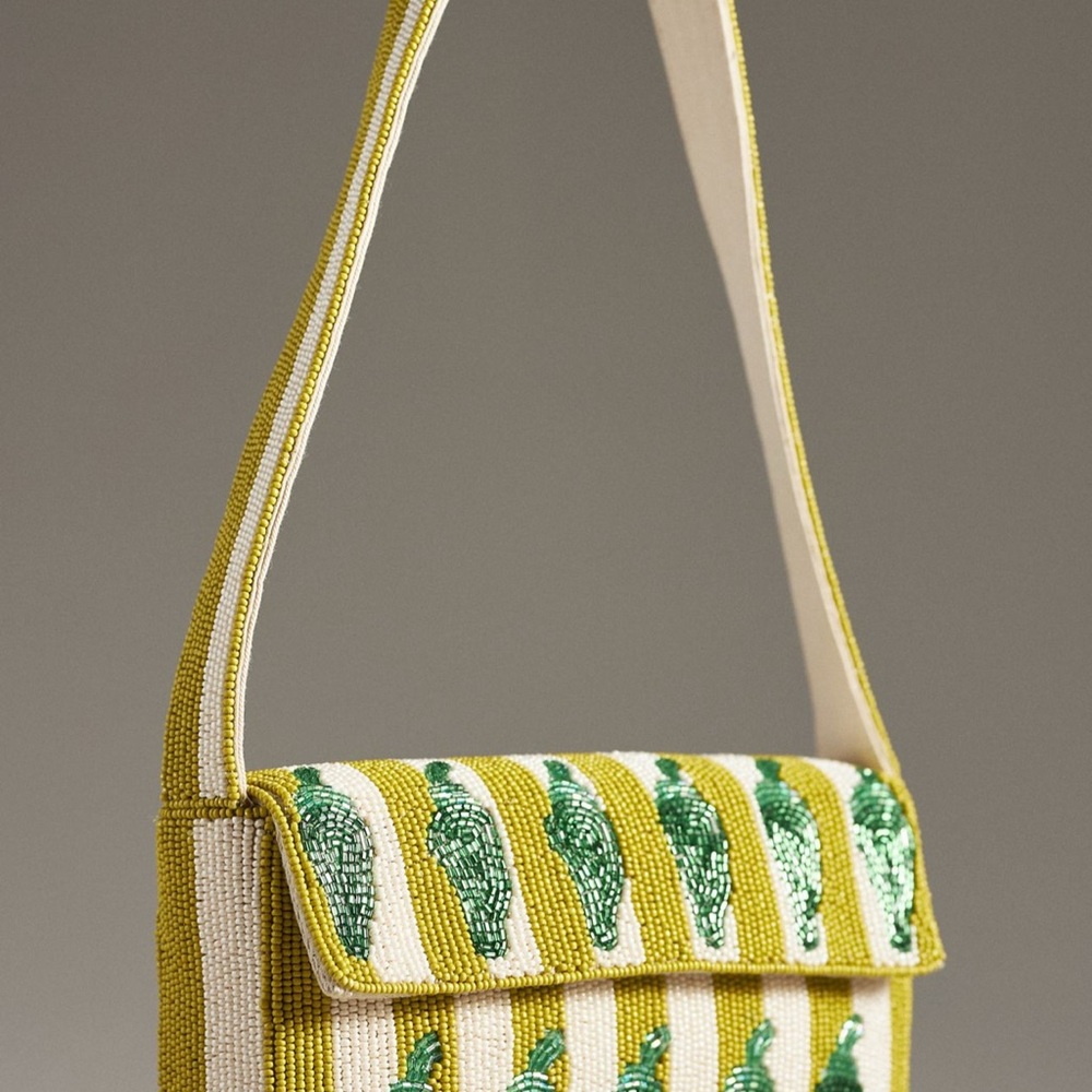 NWT Anthropologie Fiona Beaded Bag Jalapeño Viral Purse Summer 2025